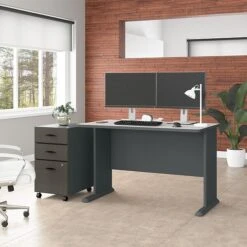 Bush Business Furniture Cubix 48W Desk, Slate/White Spectrum (WC8448A) -Ergot Office Furniture Shop 57788E87 1B0E 4660 A00797FC4A0E5D6D s7