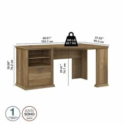 Bush Furniture Yorktown 60" Corner Desk With Storage, Reclaimed Pine (WC40515-03) -Ergot Office Furniture Shop 5AF0994F B211 4813 BF6AB48D573D1F80 s7