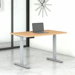 Bush Business Furniture Move 60 Series 27''-47'' Adjustable Standing Desk, Natural Maple (M6S4830ACSK)