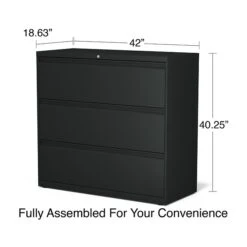 Quill Brand® HL8000 Commercial 3-Drawer Lateral File Cabinet, Locking, Letter/Legal, Black, 42"W (23202D) 12 Quill Brand® HL8000 Commercial 3-Drawer Lateral File Cabinet, Locking, Letter/Legal, Black, 42"W (23202D) -Ergot Office Furniture Shop 5E0B0C10 329C 4123 B4D44C61125B4DF6 s7