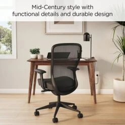 Union & Scale™ MidMod 48" Computer And Writing Desk, Espresso (UN56966)