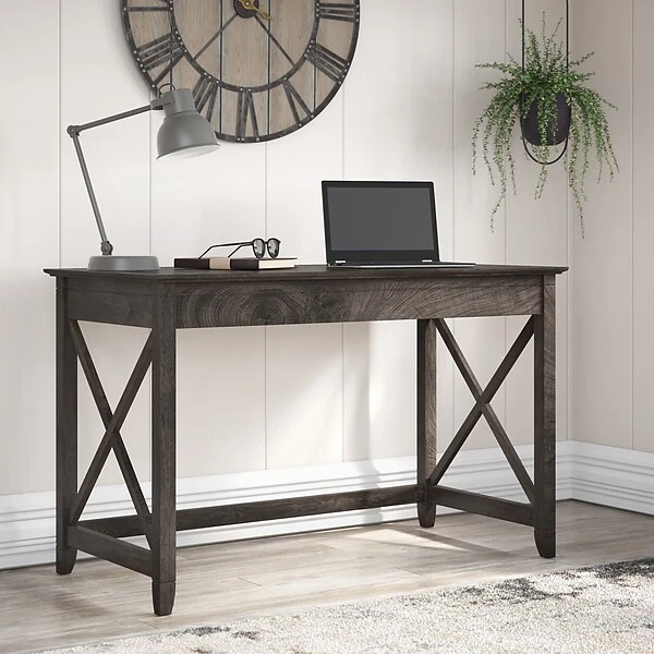 Bush Furniture Key West 48" Writing Desk, Dark Gray Hickory (KWD148GH-03) 2 Bush Furniture Key West 48" Writing Desk, Dark Gray Hickory (KWD148GH-03) - Image 2