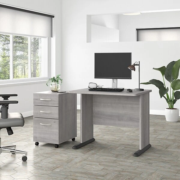 Bush Business Furniture Studio A 36"W Small Computer Desk, Platinum Gray (SDD136PG) 5 Bush Business Furniture Studio A 36"W Small Computer Desk, Platinum Gray (SDD136PG) - Image 5