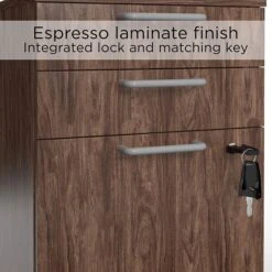 Union & Scale™ Essentials 3-Drawer Vertical File Cabinet, Mobile/Pedestal, Letter/Legal, Espresso, 21" (UN56981) -Ergot Office Furniture Shop 62A6BE01 97E8 427B B9F21093D53DDE37 s7