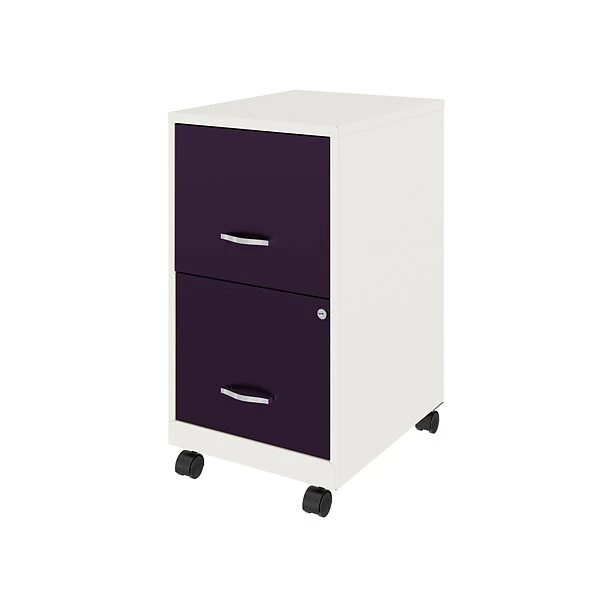 Space Solutions SOHO Smart File 2-Drawer Mobile File Cabinet, Letter Size, Lockable, White/Purple (25336) 2 Space Solutions SOHO Smart File 2-Drawer Mobile File Cabinet, Letter Size, Lockable, White/Purple (25336) - Image 2