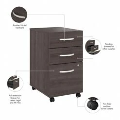 Bush Business Furniture Studio A 36"W Small Computer Desk With 3-Drawer Mobile File Cabinet, Storm Gray (STA005SGSU) -Ergot Office Furniture Shop 6380AEBB 4E3D 452D A02A3EBE95498FC4 s7
