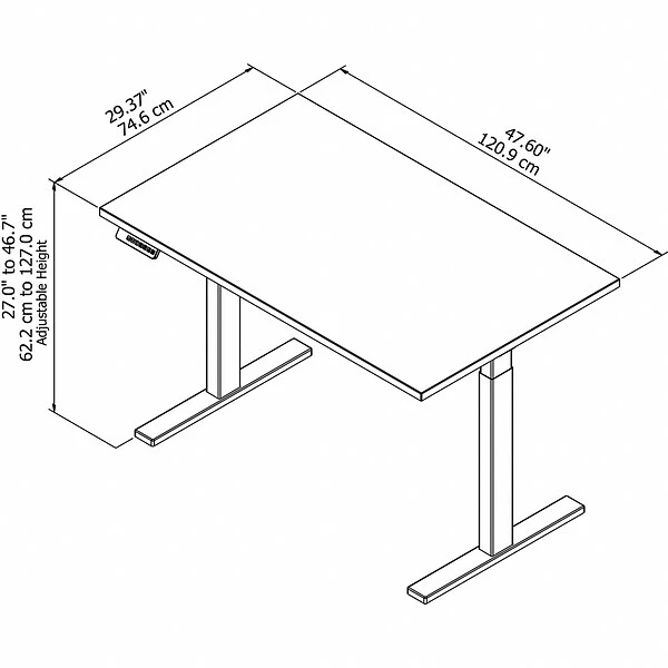 Bush Business Furniture Move 60 Series 27''-47'' Adjustable Standing Desk, Natural Maple (M6S4830ACBK) 4 Bush Business Furniture Move 60 Series 27''-47'' Adjustable Standing Desk, Natural Maple (M6S4830ACBK) - Image 4