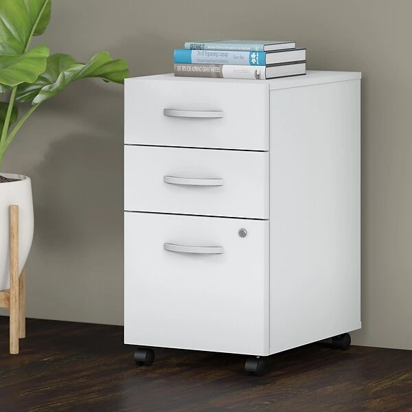 Bush Business Furniture Studio C 3 Drawer Mobile File Cabinet, White (SCF216WHSU) 1 Bush Business Furniture Studio C 3 Drawer Mobile File Cabinet, White (SCF216WHSU)