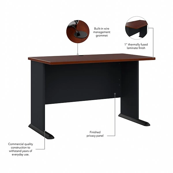 Bush Business Furniture Cubix 48W Desk, Hansen Cherry/Galaxy (WC90448A) 2 Bush Business Furniture Cubix 48W Desk, Hansen Cherry/Galaxy (WC90448A) - Image 2