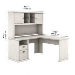 Bush Furniture Yorktown 60" L-Shaped Desk With Hutch, Linen White Oak (YRK001LW) 10 Bush Furniture Yorktown 60" L-Shaped Desk With Hutch, Linen White Oak (YRK001LW) -Ergot Office Furniture Shop 6F7DE56E EC50 4F67 A9ACD1A9EEF6D472 s7