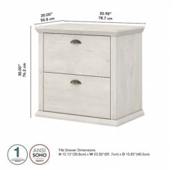 Bush Furniture Yorktown 2-Drawer Lateral File Cabinet, Letter/Legal, Linen White Oak, 30.98" (WC40480-03) -Ergot Office Furniture Shop 6FE33D37 DCE6 4921 BA11C41A67CDA5EB s7