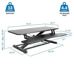 Mount-It! 4"-20" Standing Desk Converter, Black (MI-8050) -Ergot Office Furniture Shop 730C58E0 968A 4113 A98B127D176ADB9B s7