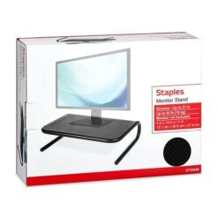 Staples® Metal Monitor Stand, Black, 4"H X 14"W X 11"D -Ergot Office Furniture Shop 76256182 305C 459C 983D5D159A9B8975 s7