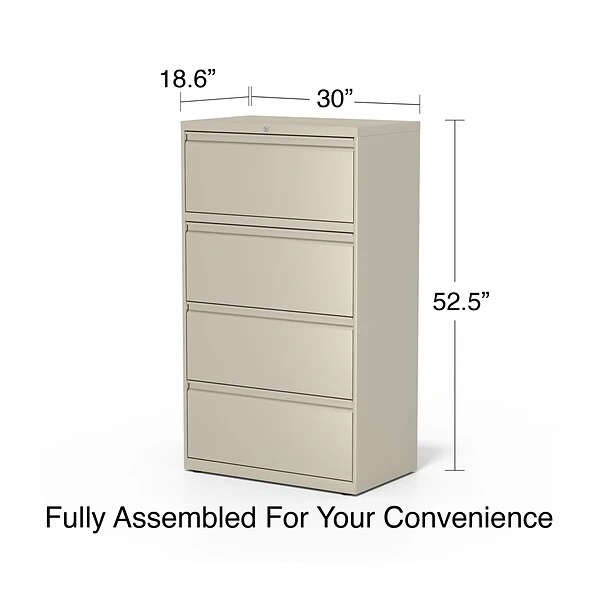 Quill Brand® Commercial 4-Drawer Lateral File Cabinet, Assembled, Letter/Legal, Putty/Beige, 30"W (28884D) 6 Quill Brand® Commercial 4-Drawer Lateral File Cabinet, Assembled, Letter/Legal, Putty/Beige, 30"W (28884D) - Image 6