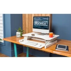Rocelco 32" Adjustable Desk Riser, White (R ADRW) -Ergot Office Furniture Shop 7861FB6E 219B 4CE2 B635BE2C0285AABC s7