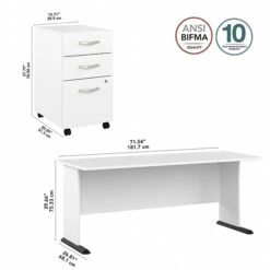 Bush Business Furniture Studio A 72"W Computer Desk With 3-Drawer Mobile File Cabinet, White (STA004WHSU) 10 Bush Business Furniture Studio A 72"W Computer Desk With 3-Drawer Mobile File Cabinet, White (STA004WHSU) -Ergot Office Furniture Shop 7911ADC6 12FC 439D 898F5F538876AEBF s7