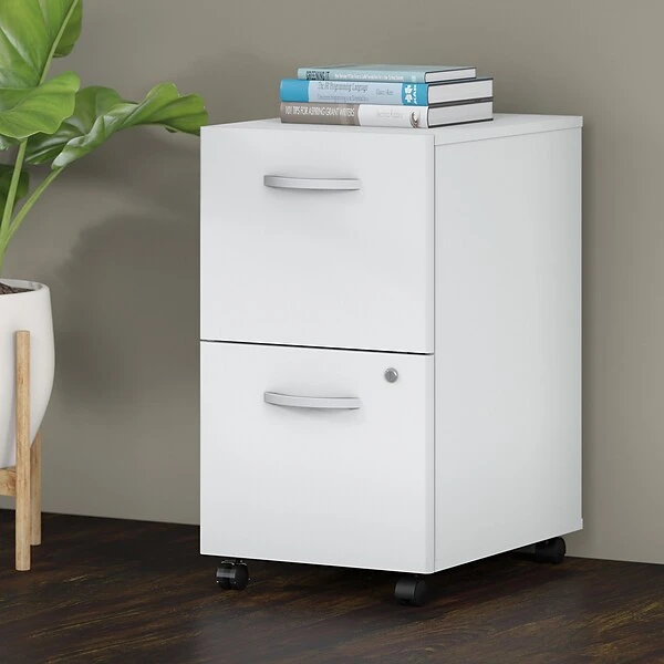 Bush Business Furniture Studio C 2 Drawer Mobile File Cabinet, White (SCF116WHSU) 1 Bush Business Furniture Studio C 2 Drawer Mobile File Cabinet, White (SCF116WHSU)