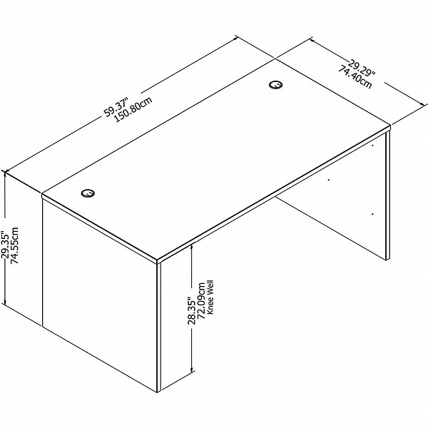 Bush Business Furniture Studio C 60W X 30D Office Desk, Platinum Gray (SCD260PG) 2 Bush Business Furniture Studio C 60W X 30D Office Desk, Platinum Gray (SCD260PG) - Image 2