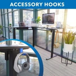 Mount-It! 28"-46"H L-Shape Electric Adjustable Height Standing Corner Desk, Black (MI-15001) -Ergot Office Furniture Shop 7A694535 DAD6 42AD A018D0BB884B3466 s7