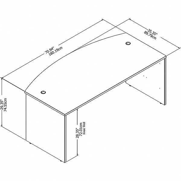 Bush Business Furniture Studio C 72W X 36D Bow Front Desk, White (SCD172WH) 2 Bush Business Furniture Studio C 72W X 36D Bow Front Desk, White (SCD172WH) - Image 2