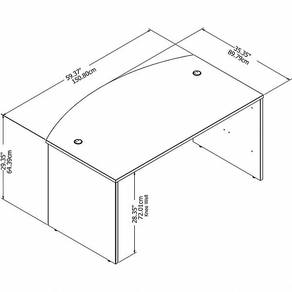 Bush Business Furniture Studio C 60W X 36D Bow Front Desk, White (SCD160WH) 2 Bush Business Furniture Studio C 60W X 36D Bow Front Desk, White (SCD160WH) - Image 2