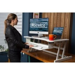 Rocelco 37" Deluxe Adjustable Desk Riser, White (R DADRW) 10 Rocelco 37" Deluxe Adjustable Desk Riser, White (R DADRW) -Ergot Office Furniture Shop 80951B12 B4EE 4468 A0EDE4296698EB08 s7