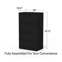 Quill Brand® Commercial 4 File Drawers Lateral File Cabinet, Assembled, Black, Letter/Legal, 30"W (20070D) 12 Quill Brand® Commercial 4 File Drawers Lateral File Cabinet, Assembled, Black, Letter/Legal, 30"W (20070D) -Ergot Office Furniture Shop 83695305 797E 4FEF B14B566C55641511 s7