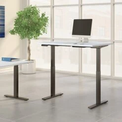 Bush Business Furniture Move 60 Series 27''-47'' Adjustable Standing Desk, White (M6S4830WHBK)