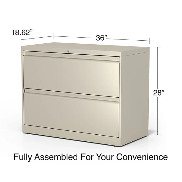 Quill Brand® Commercial 2 File Drawers Lateral File Cabinet, Locking, Putty/Beige, Letter/Legal, 36"W (20052D) 6 Quill Brand® Commercial 2 File Drawers Lateral File Cabinet, Locking, Putty/Beige, Letter/Legal, 36"W (20052D) - Image 6