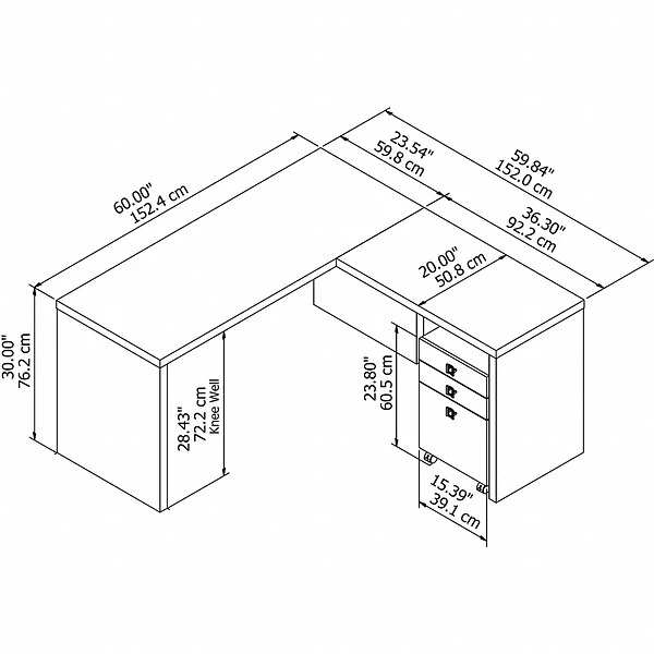 Office By Kathy Ireland® Echo L Shaped Desk With Mobile File Cabinet, Pure White/Pure White (ECH008PW) 2 Office By Kathy Ireland® Echo L Shaped Desk With Mobile File Cabinet, Pure White/Pure White (ECH008PW) - Image 2