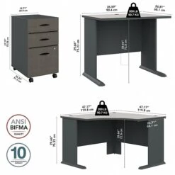 Bush Business Furniture Cubix 48W Corner Desk With 36W Return And Mobile File Cabinet, Slate/White Spectrum (SRA005SLSU) 9 Bush Business Furniture Cubix 48W Corner Desk With 36W Return And Mobile File Cabinet, Slate/White Spectrum (SRA005SLSU) -Ergot Office Furniture Shop 8E322E9A D4BF 421E A76EFDA696DDF729 s7