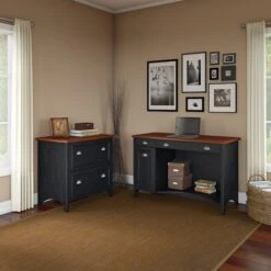 Bush Furniture Fairview 2 Drawer Lateral File Cabinet, Antique Black And Hansen Cherry (WC53984T) 11 Bush Furniture Fairview 2 Drawer Lateral File Cabinet, Antique Black And Hansen Cherry (WC53984T) -Ergot Office Furniture Shop 900C457F F3DE 4C22 813EB722FC00CB11 s7