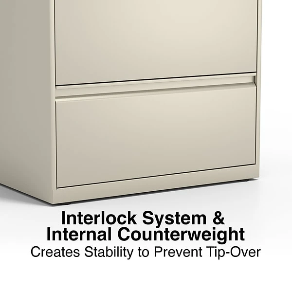 Quill Brand® Commercial 4-Drawer Lateral File Cabinet, Assembled, Letter/Legal, Putty/Beige, 30"W (28884D) 4 Quill Brand® Commercial 4-Drawer Lateral File Cabinet, Assembled, Letter/Legal, Putty/Beige, 30"W (28884D) - Image 4