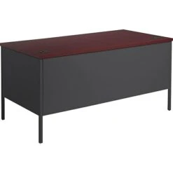 HON Metro Classic 60" Double Pedestal Desk, Mahogany/Charcoal (HONP3262NS)