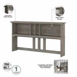 Bush Furniture Salinas 60" L-Shaped Desk With Hutch, Driftwood Gray (SAL004DG) -Ergot Office Furniture Shop 93C0733A BCB0 45BB 96FC19320DAAD016 s7
