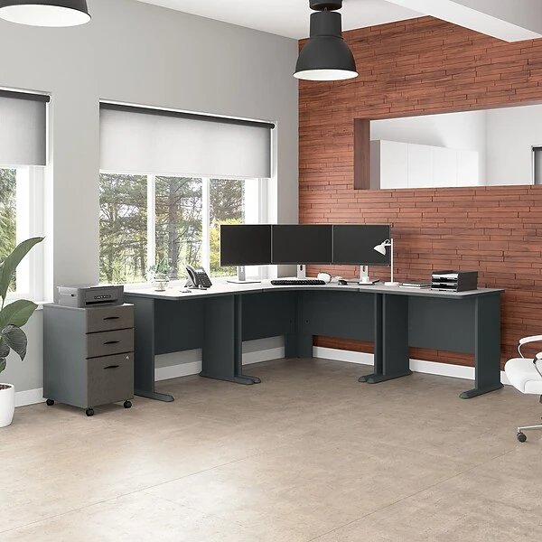 Bush Business Furniture Cubix 36W Desk, Slate/White Spectrum (WC8436A) 5 Bush Business Furniture Cubix 36W Desk, Slate/White Spectrum (WC8436A) - Image 5