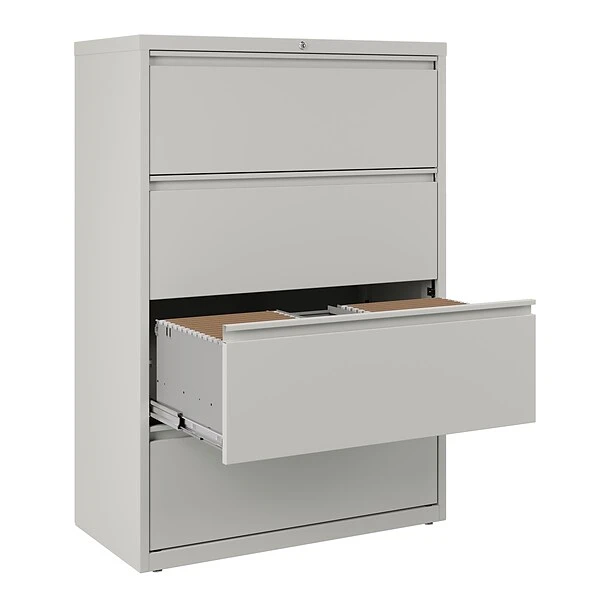 Quill Brand® 4-Drawer Lateral File Cabinet, Locking, Letter/Legal, Gray, 36"W (20299D) 4 Quill Brand® 4-Drawer Lateral File Cabinet, Locking, Letter/Legal, Gray, 36"W (20299D) - Image 4