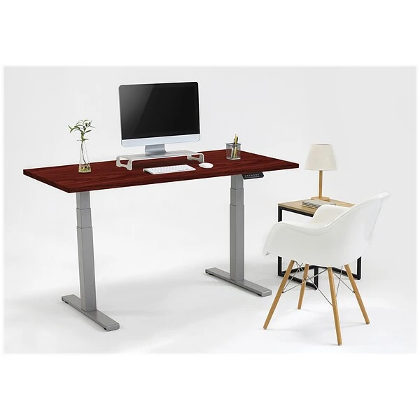 Fellowes Cambio 24.75"-50.25"H Adjustable Standing Desk, Mahogany (9788902MHGNY) 2 Fellowes Cambio 24.75"-50.25"H Adjustable Standing Desk, Mahogany (9788902MHGNY) - Image 2