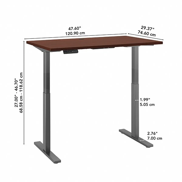 Bush Business Furniture Move 60 Series 27''-47'' Adjustable Standing Desk, Harvest Cherry (M6S4830CSBK) 4 Bush Business Furniture Move 60 Series 27''-47'' Adjustable Standing Desk, Harvest Cherry (M6S4830CSBK) - Image 4
