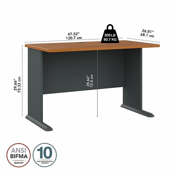 Bush Business Furniture Cubix 48W Desk, Natural Cherry/Slate (WC57448) 3 Bush Business Furniture Cubix 48W Desk, Natural Cherry/Slate (WC57448) - Image 3