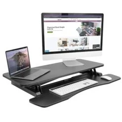 Mount-It! 4"-20" Standing Desk Converter, Black (MI-8050)