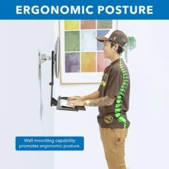 Mount-It! Monitor And Keyboard Wall Mount, Height Adjustable Standing Keyboard Tray, 25" W Tray, VESA Mount Required (MI-7915)