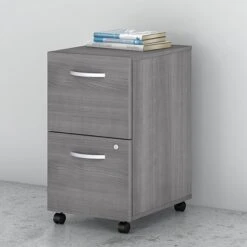 Bush Business Furniture Studio C 2 Drawer Mobile File Cabinet, Platinum Gray (SCF116PGSU)