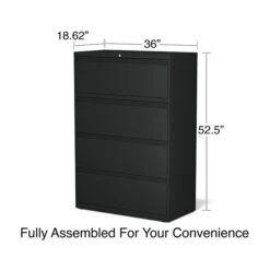 Quill Brand® Commercial 4 File Drawer Lateral File Cabinet, Locking, Black, Letter/Legal, 36"W (20057D) -Ergot Office Furniture Shop 9D3808F2 9E27 493E A787A28F4BCB36B4 s7