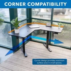 Mount-It! 28"-47"H L-Shape Electric Adjustable Height Standing Corner Desk, Black (MI-15003) -Ergot Office Furniture Shop 9E907987 117B 48FC B605D1962C690DD5 s7