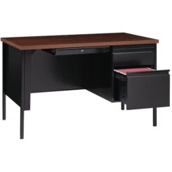 Hirsh 48"W Single-Pedestal Desk, Black/Walnut (20092) 7 Hirsh 48"W Single-Pedestal Desk, Black/Walnut (20092) -Ergot Office Furniture Shop A1577E4A 44B3 4CC9 A2BB2FCA04C3D067 s7