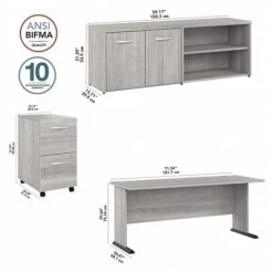 Bush Business Furniture Studio A 72"W Computer Desk With File Cabinet And Storage Cabinet, Platinum Gray (STA007PGSU) -Ergot Office Furniture Shop A205454F 3E5E 4484 A0D10FD9D19B71A6 s7