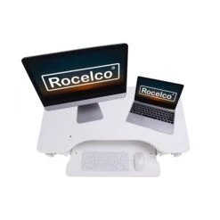 Rocelco 32" Ergonomic Adjustable Desk Riser, White (R EADRW) -Ergot Office Furniture Shop A2847C74 FC40 44BD 8307DEDFE8D5F827 s7