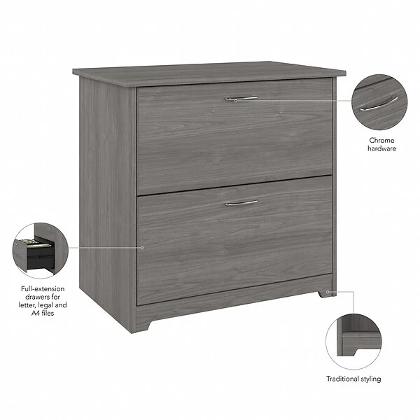 Bush Furniture Cabot 2 Drawer Lateral File Cabinet, Modern Gray (WC31380) 2 Bush Furniture Cabot 2 Drawer Lateral File Cabinet, Modern Gray (WC31380) - Image 2