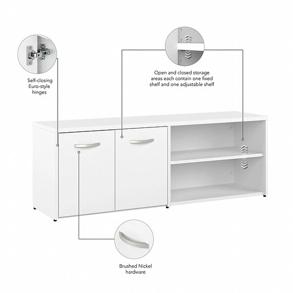 Bush Business Furniture Studio A 72" L-Shaped Gaming Desk With Storage, White (STA012WH) 3 Bush Business Furniture Studio A 72" L-Shaped Gaming Desk With Storage, White (STA012WH) - Image 3